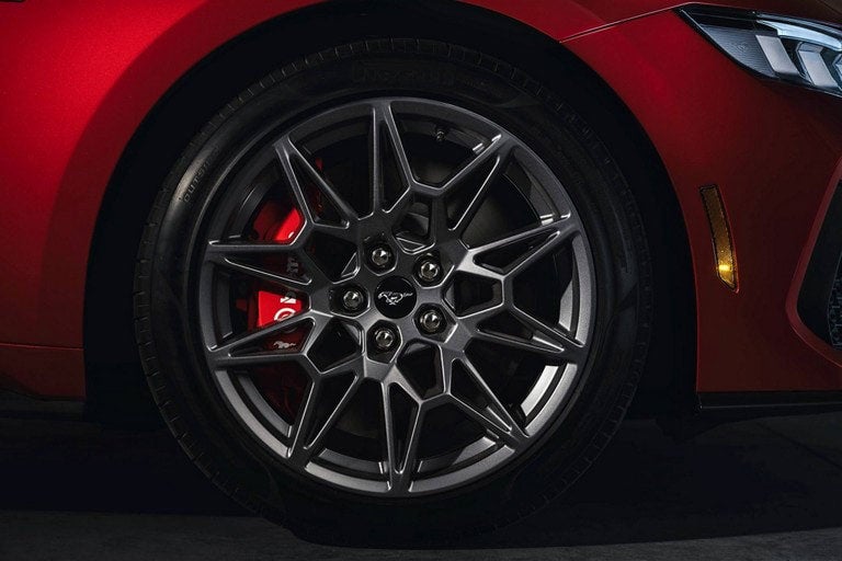 2024 Ford Mustang® model with a close-up of a wheel and brake caliper | Sawgrass Ford in Sunrise FL